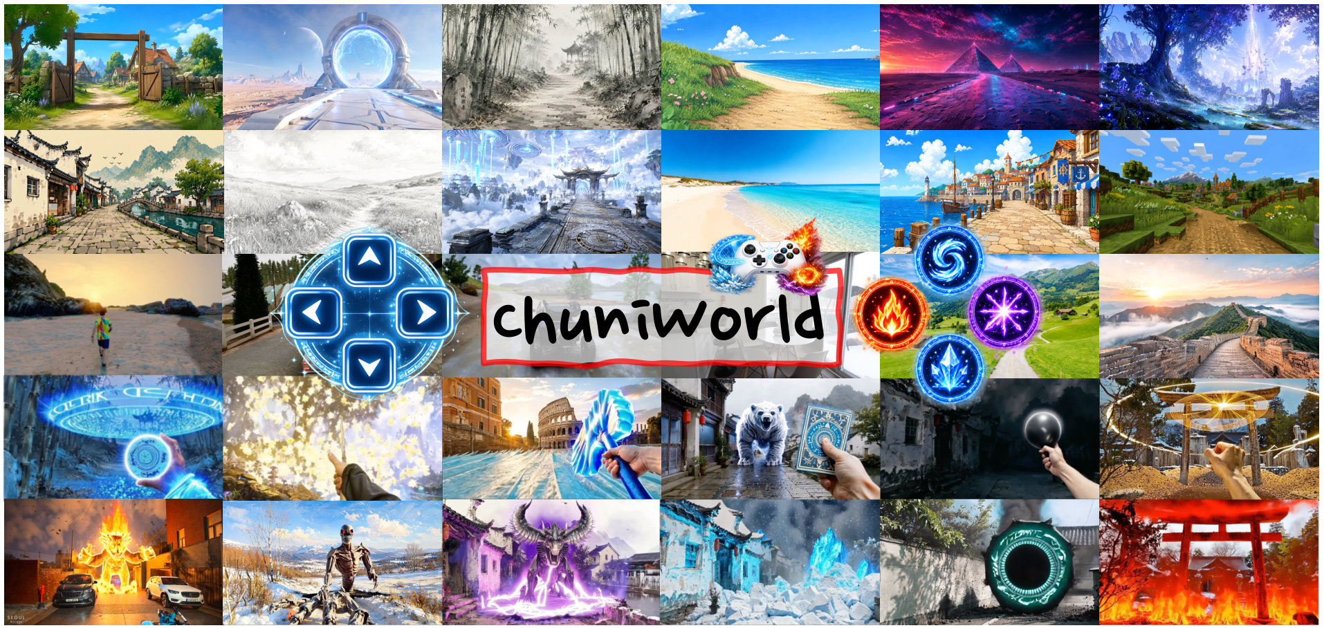 ChuniWorld teaser: diverse scenes, camera control and interactive magic