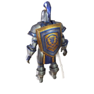 after: Replace the knight's sword with a grey-white sword with a crossguard.